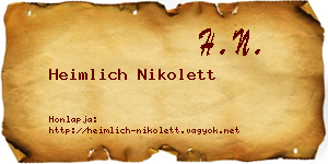 Heimlich Nikolett névjegykártya